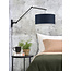 Good&Mojo Wandlamp Andes bamboe zwart Kap eco linnen blue denim L