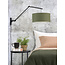 Good&Mojo Wandlamp Andes bamboe zwart Kap eco linnen green forest L