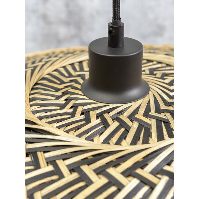 Good&Mojo Vloerlamp Bali bamboe zwart kap 44x12cm zwart naturel M