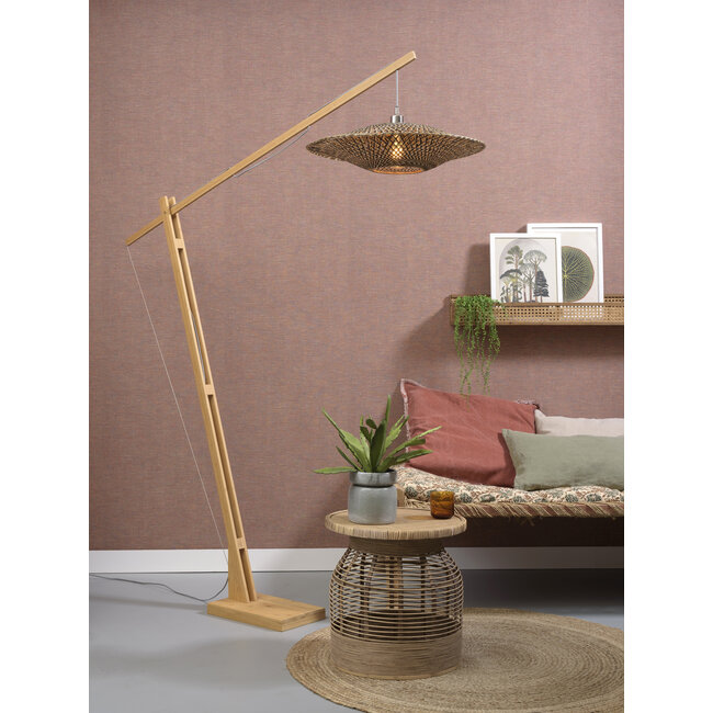 Good&Mojo Vloerlamp Bali bamboe naturel zwart naturel L Ø 60 cm