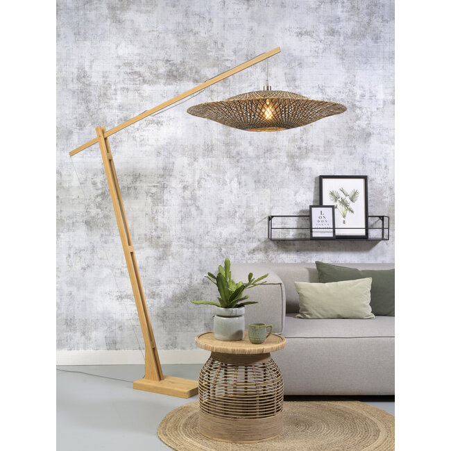 Good&Mojo Vloerlamp Bali bamboe naturel zwart naturel L Ø 87 cm