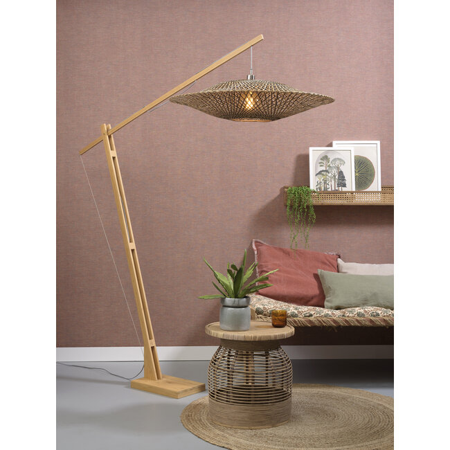 Good&Mojo Vloerlamp Bali bamboe naturel zwart naturel L Ø 87 cm