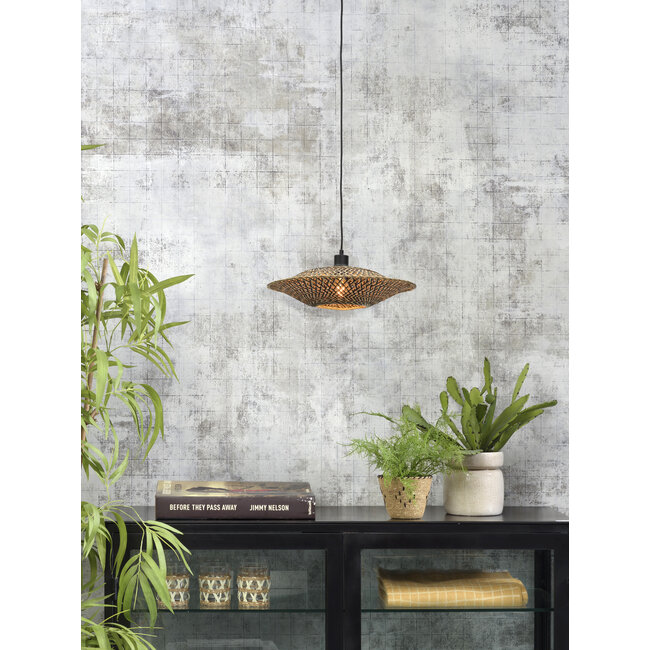 Good&Mojo Hanglamp Bali bamboe 44 x 12 cm zwart naturel S
