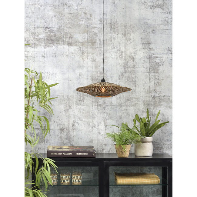 Good&Mojo Hanglamp Bali bamboe 60 x 15 cm zwart/naturel M