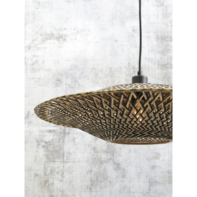 Good&Mojo Hanglamp Bali bamboe 87 x 20 cm zwart/naturel L
