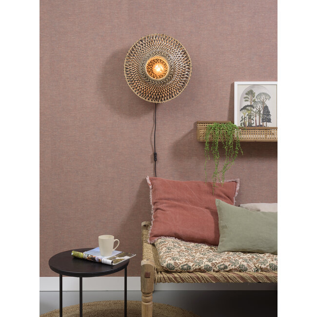 Good&Mojo Wandlamp Bali bamboe 44 x 12 cm zwart/naturel S