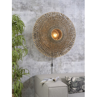 Good&Mojo Wandlamp Bali bamboe 87 x 20 cm zwart/naturel L