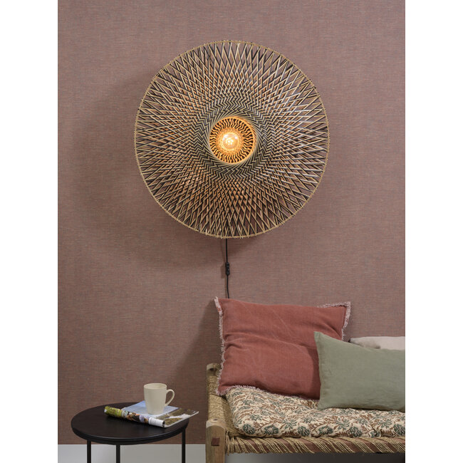 Good&Mojo Wandlamp Bali bamboe 87 x 20 cm zwart/naturel L