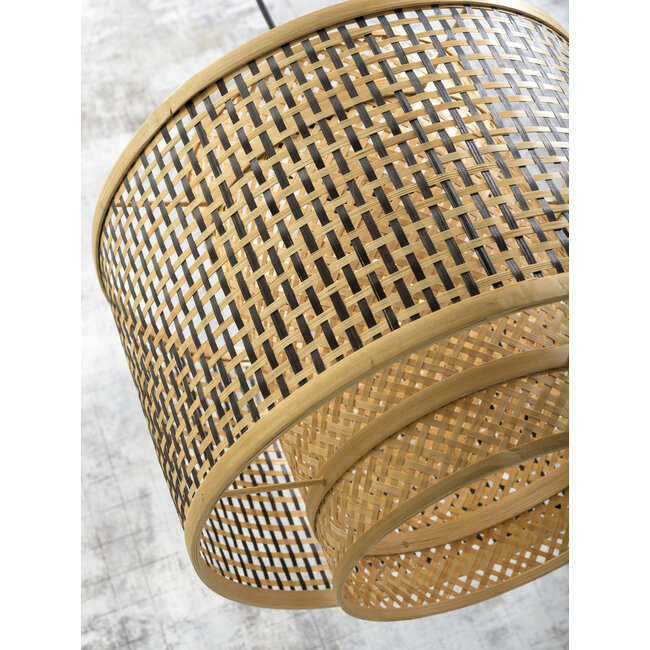 Good&Mojo Hanglamp Bhutan bamboe Ø 40 cm zwart naturel S