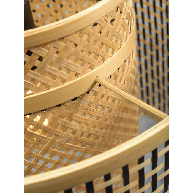 Good&Mojo Hanglamp Bhutan bamboe Ø 40 cm zwart naturel S