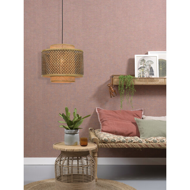 Good&Mojo Hanglamp Bhutan bamboe Ø 40 cm zwart naturel S