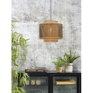 Good&Mojo Hanglamp Bhutan bamboe Ø 40 cm zwart naturel S