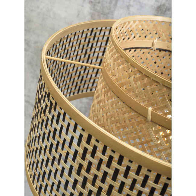 Good&Mojo Wandlamp Bhutan bamboe naturel Ø 50 zwart naturel S