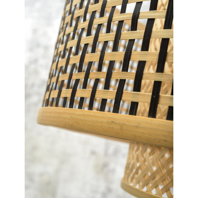Good&Mojo Wandlamp Bhutan bamboe naturel Ø 50 zwart naturel L