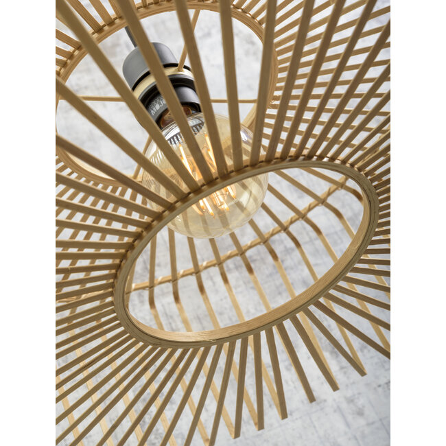 Good&Mojo Vloerlamp Bromo bamboe L naturel – kap Ø 60 naturel