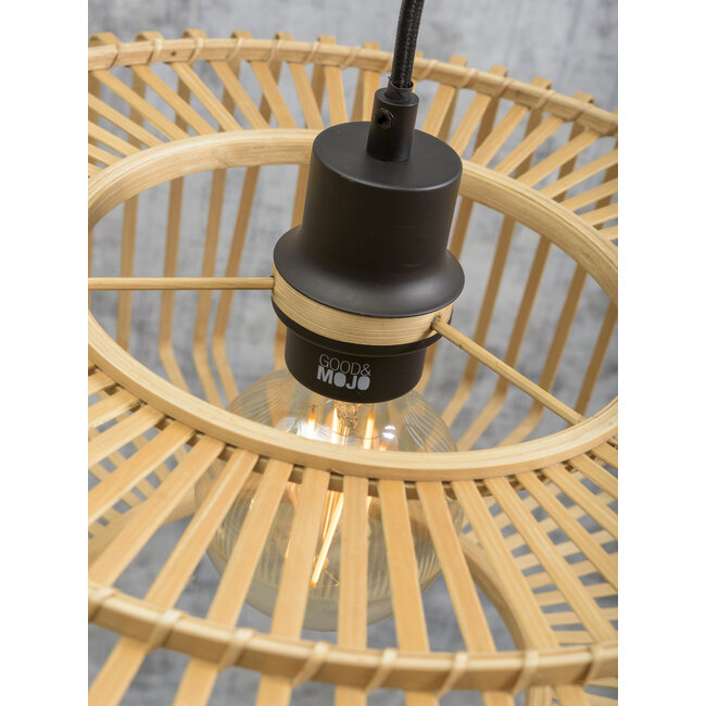 Good&Mojo Vloerlamp Bromo bamboe L naturel – kap Ø 60 naturel