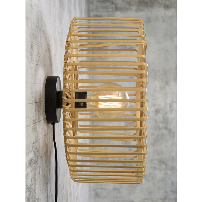 Good&Mojo Wandlamp Bromo bamboe Ø 40 naturel S