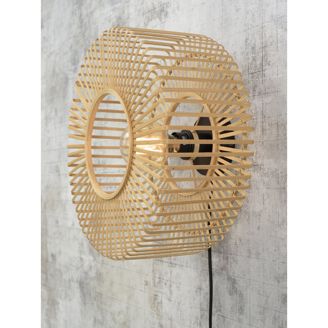Good&Mojo Wandlamp Bromo bamboe Ø 40 naturel S
