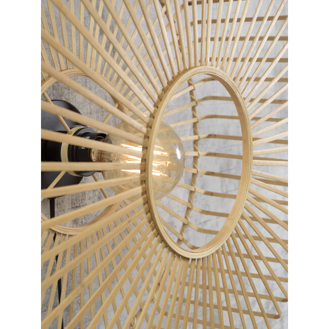 Good&Mojo Wandlamp Bromo bamboe Ø 60 naturel L
