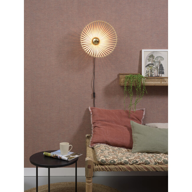 Good&Mojo Wandlamp Bromo bamboe asymm. Ø 40 naturel S