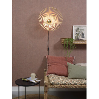 Good&Mojo Wandlamp Bromo bamboe asymm. Ø 50 naturel M