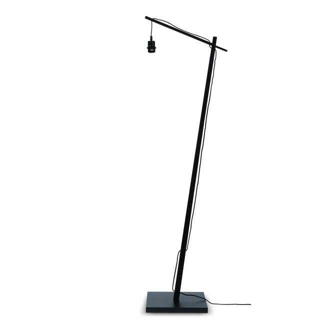 Good&Mojo Vloerlamp Cango bamboe zwart S 176 cm kap Ø 60 naturel