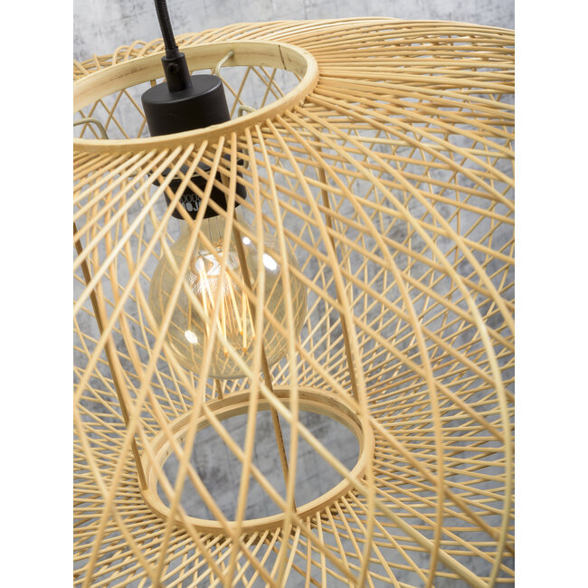 Good&Mojo Vloerlamp Cango bamboe naturel S 176 cm kap Ø 60 naturel