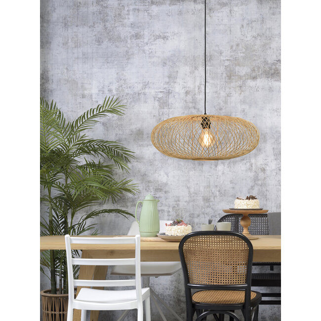 Good&Mojo Hanglamp Cango bamboe ellips dia.60x25cm naturel