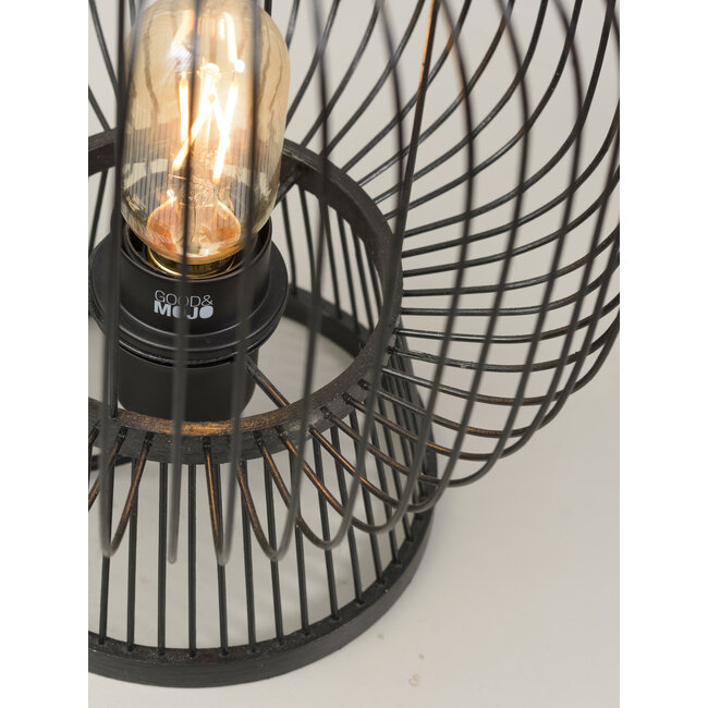 Good&Mojo Tafellamp Cango bamboe h.30x26cm zwart