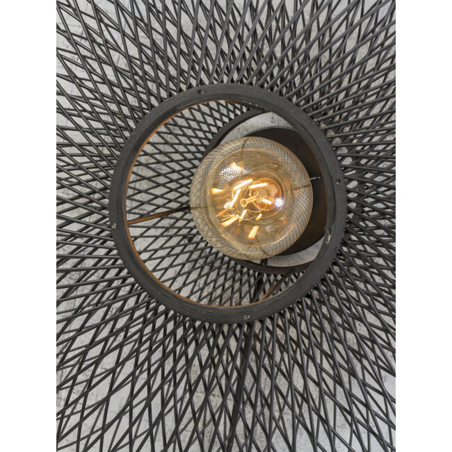 Good&Mojo Wandlamp Cango bamboe ellips dia.60x25cm zwart