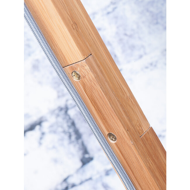 Good&Mojo Vloerlamp Himalaya bamboe eco linnen lichtgrijs