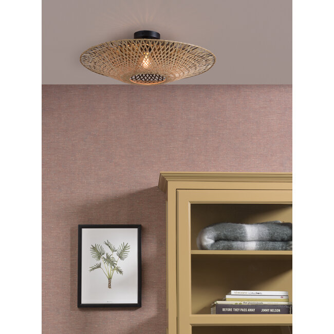 Good&Mojo Plafonniere Kalimantan Ø 60 zwart/naturel M