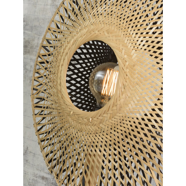 Good&Mojo Vloerlamp Kalimantan bamboe naturel h.180cm/kap vertic. 60x15cm z/n M