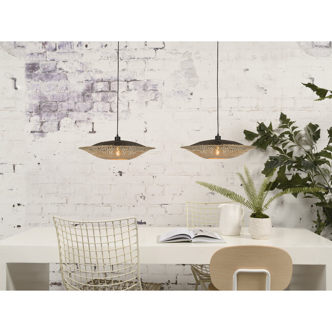 Good&Mojo Hanglamp Kalimantan bamboe plat Ø44 S