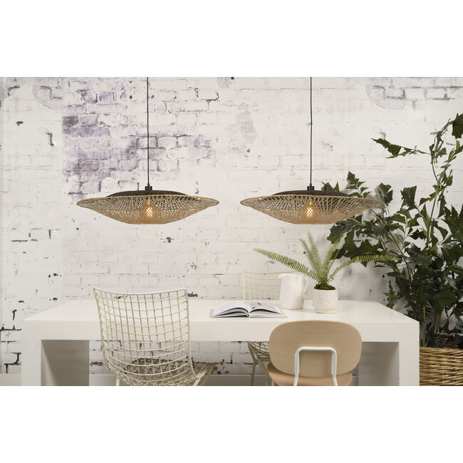 Good&Mojo Hanglamp Kalimantan bamboe plat Ø87 L