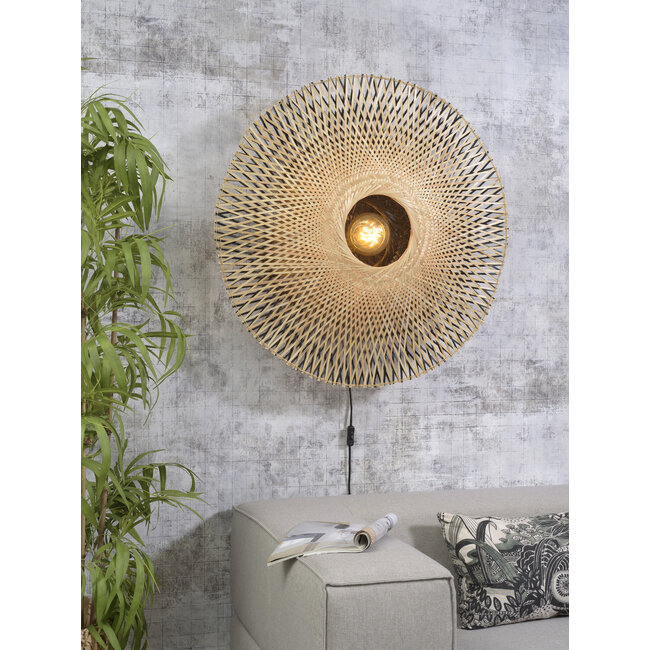 Good&Mojo Wandlamp Kalimantan bamboe plat Ø87 L