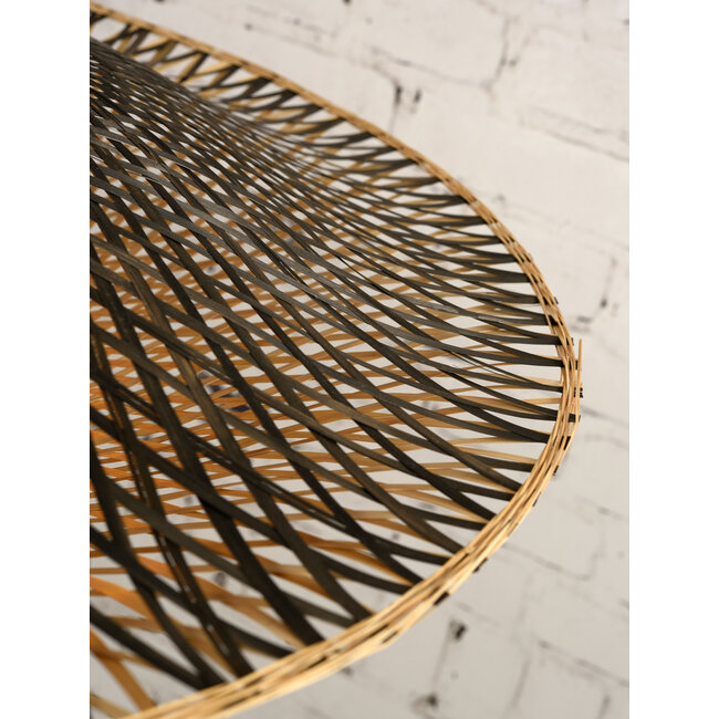 Good&Mojo Wandlamp Kalimantan bamboe naturel Ø44 zwart naturel S
