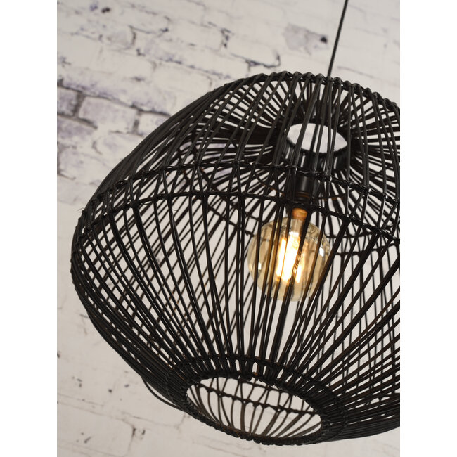 Good&Mojo Hanglamp Madagascar rotan dia.60xh.50cm zwart