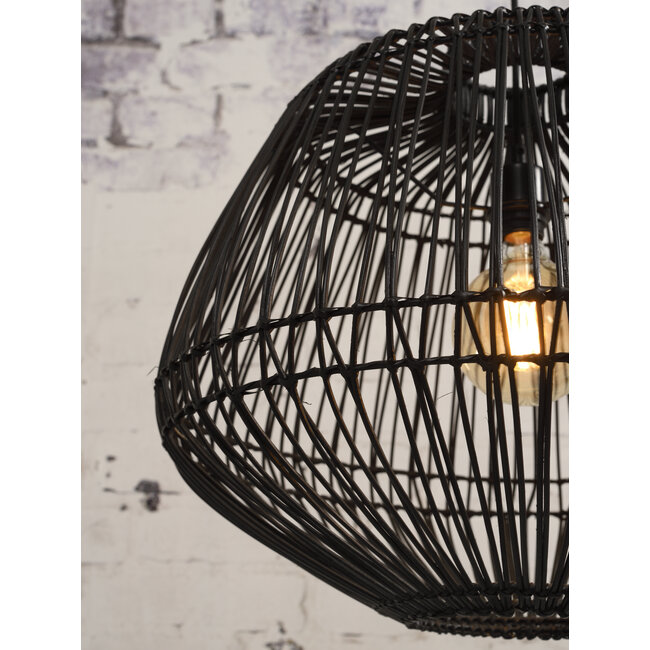 Good&Mojo Hanglamp Madagascar rotan dia.60xh.50cm zwart