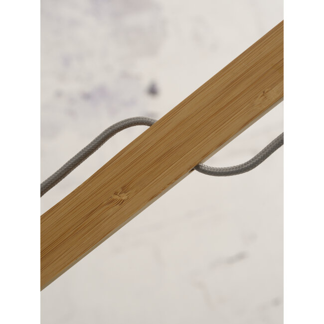 Good&Mojo Vloerlamp Montblanc bamboe kap 47x23cm eco linnen donker