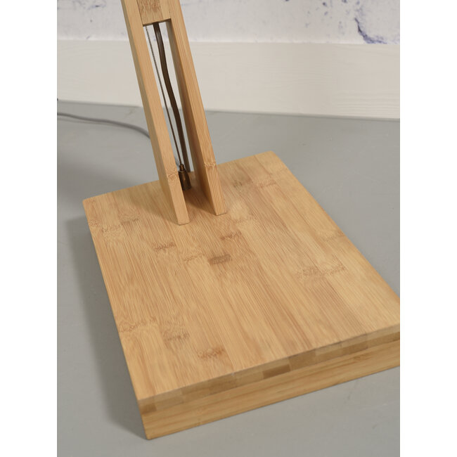 Good&Mojo Vloerlamp Montblanc bamboe kap 47x23cm eco linnen lichtgrijs
