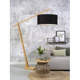 Good&Mojo Vloerlamp Montblanc bamboe kap 60x30cm eco linnen zwart