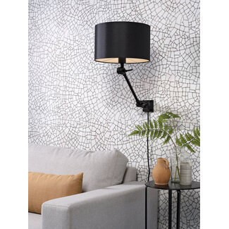 its about RoMi Wandlamp ijzer/stof Amsterdam zwart S