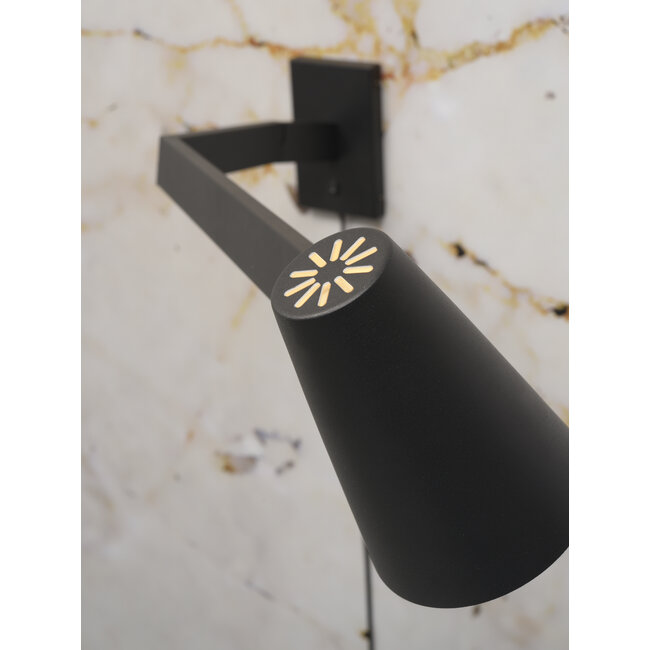 it's about RoMi Wandlamp ijzer Biarritz lange arm zwart