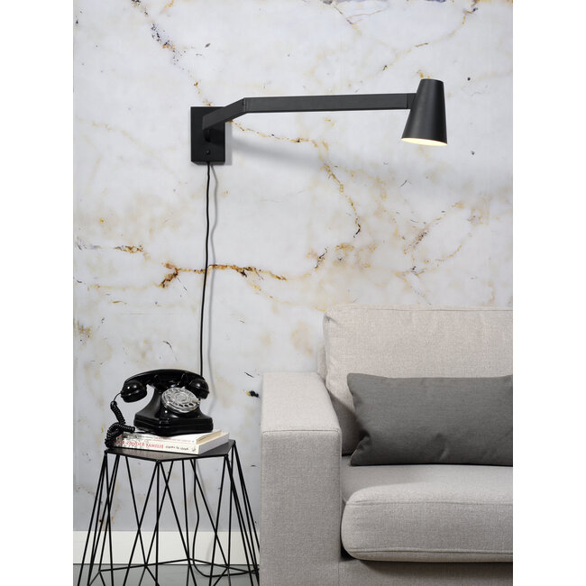 it's about RoMi Wandlamp ijzer Biarritz lange arm zwart