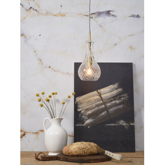 its about RoMi Hanglamp glas Brussels Ø 14 transparant/goud druppel