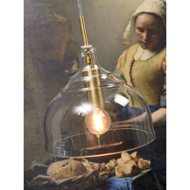 it's about RoMi Hanglamp glas Brussels Ø 20 transparant/goud rond