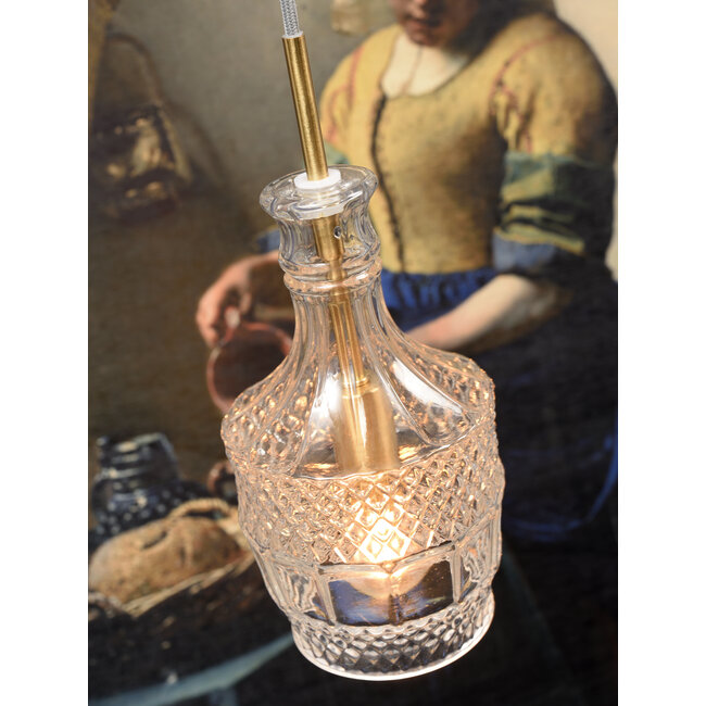 it's about RoMi Hanglamp glas Brussels Ø 13 transparant/goud rechtvormig