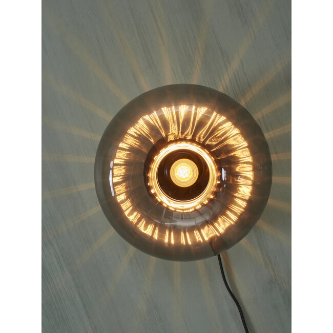 it's about RoMi Wandlamp glas Brussels Ø 27 antraciet