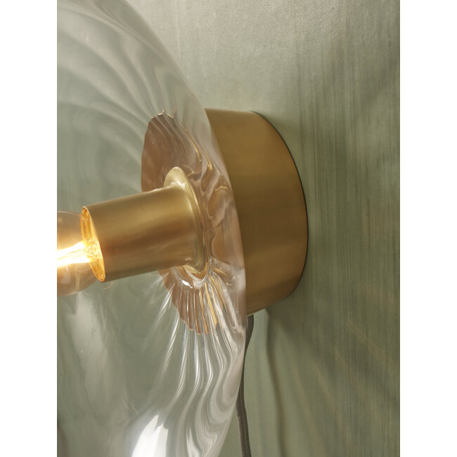 it's about RoMi Wandlamp glas Brussels Ø 27 goud/transparant